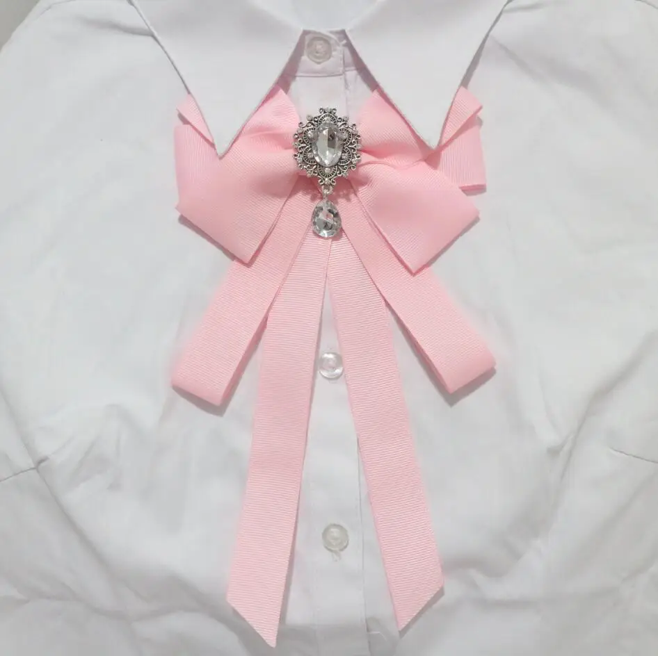 light pink 14 цветов большой ручной работы твердые ткани имитация жемчуга для рубашки булавка шеи галстук-бабочка, Бант одежда аксессуары ювелирные изделия - Окраска металла: light pink