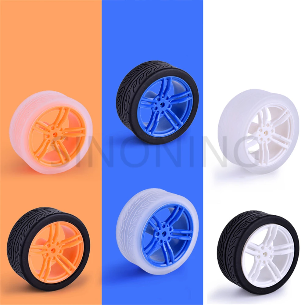 

2PCS DIY intelligent toy car accessories wheel model rubber wheel TT motor tire 65*27mm