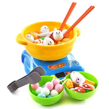 

Kids Pretend Kitchen Hot Pot Play Toys Hot Pot Cooking Safety Tableware Education Model Parent-child Exchange Kitchen Toys Gift