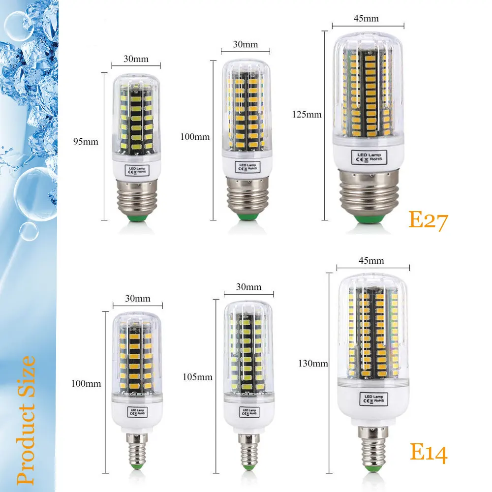 Светодиодная кукурузная лампа 5733 SMD 20 Вт 12 15 осветительная с регулируемой