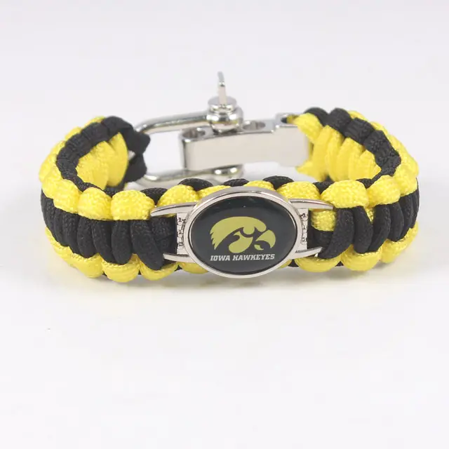Aliexpress Adjule Size Emergency Survival Paracord Adjule Size Emergency Survival Paracord Bracelet Iowa Hawkeyes Ncaa Sport Outside Camping Handmade 550 Cord