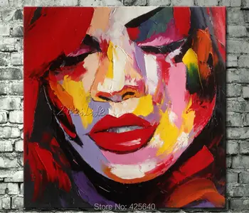 

Palette knife painting portrait Palette knife Face Oil painting Impasto figure on canvas Hand painted Francoise Nielly 07