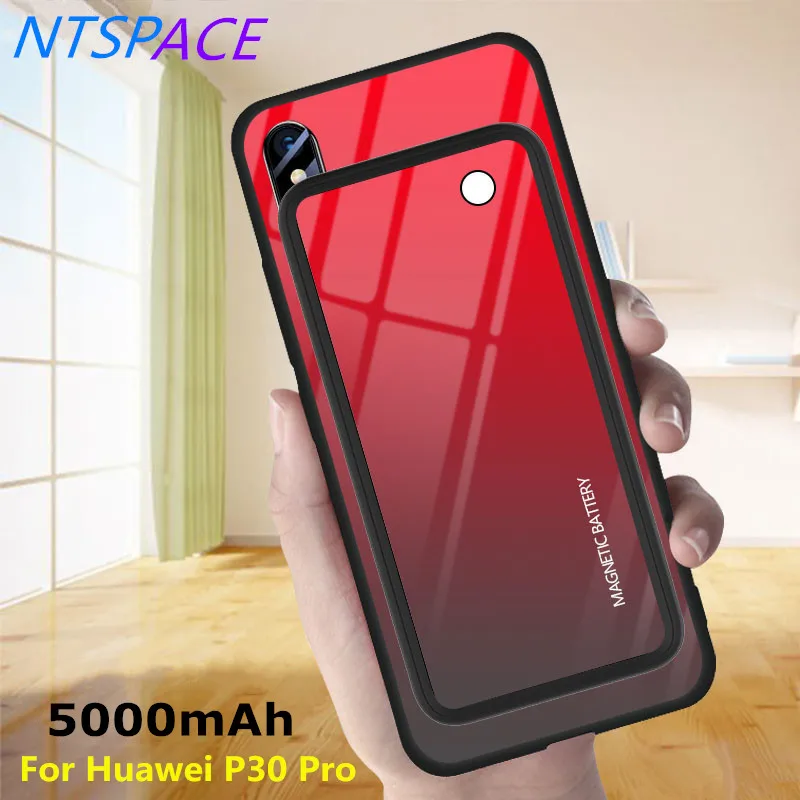 

Wireless Magnetic Battery Charger Cover For Huawei P30 Pro Portable Power Bank Case 5000mAh Extended Phone Battery Power Case