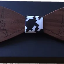 Новое поступление мужчин древесины галстук-бабочка Matts треугольник плед форма джентльмен галстук-бабочка Picture Style