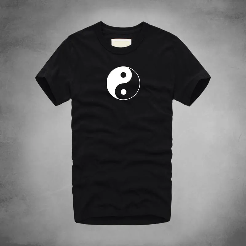 

Hot Chinese Pattern Yingyang Kungfu Men's T-shirt Taiji Ba Gua Wushu Unique Competition Professional 100% Cotton Ropa de hombre