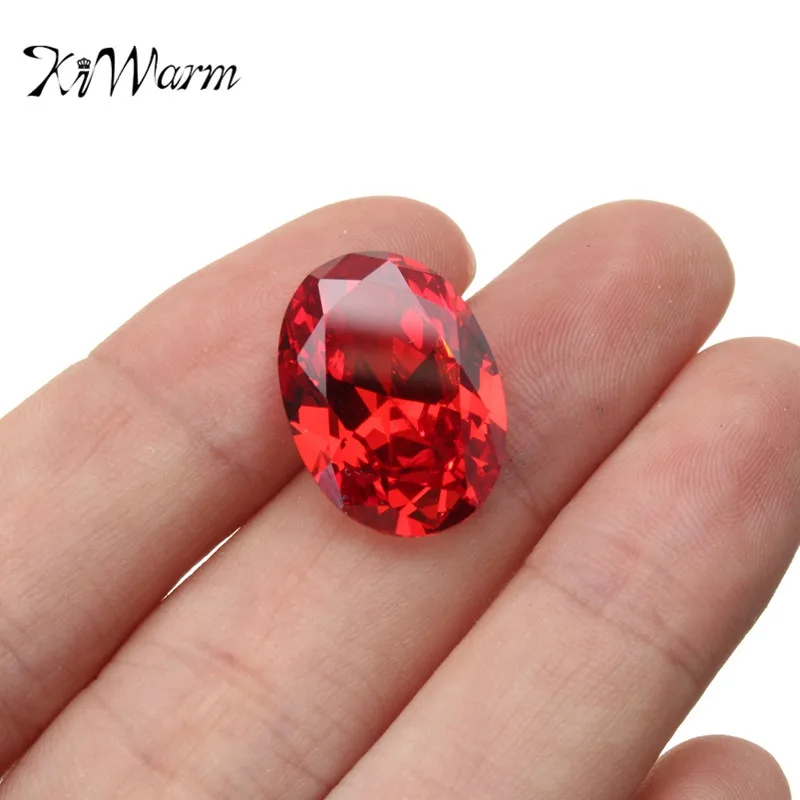 

KiWarm 13x18mm Exquisite Oval Red Ruby AAAA+ Unheated Cut Loose Gemstone Zircon Decoration for DIY Crafts Jewelry Bracelets Ring
