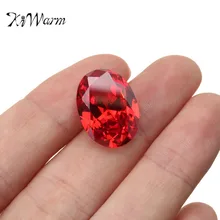 KiWarm 13x18mm Zarif Oval Kırmızı Yakut AAA + Isıtılmamış Kesim Gevşek Taş Zirkon Dekorasyon DIY El Sanatları için takı Bilezik Yüzük