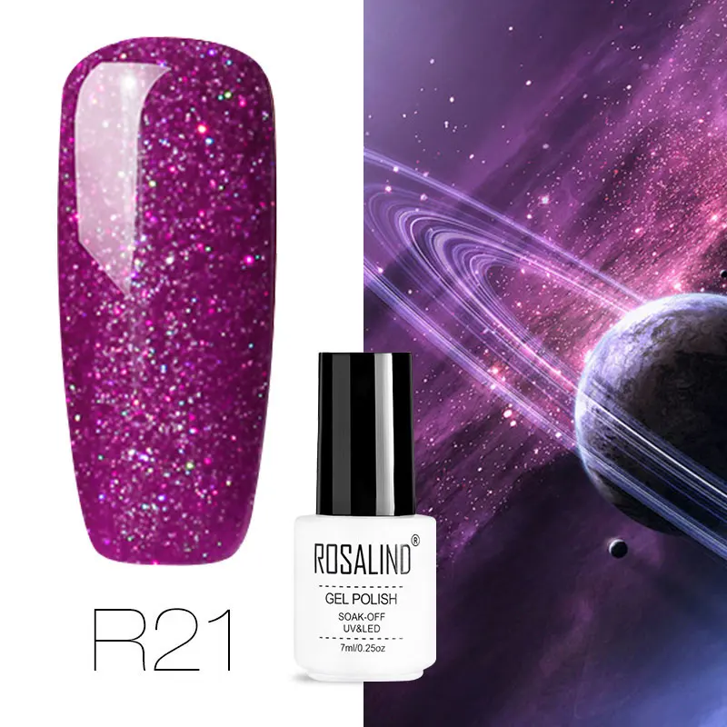 ROSALIND 7 мл гель Гель-лак для ногтей Краска полупостоянные ногти художественный Гель-лак для ногтей для маникюра Gellak Top Coat - Цвет: R21