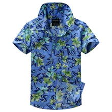 Новое поступление, хлопок, рубашка с цветочным принтом, гавайская рубашка, рубашка aloha для мальчиков, T1512
