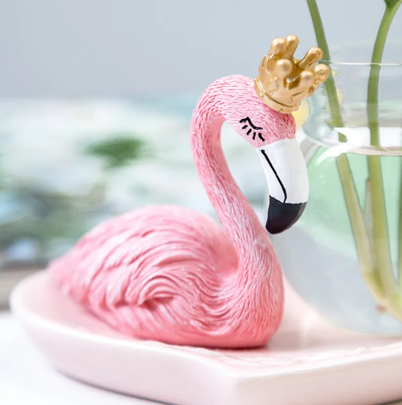 Creative Flamingo Home Decoration Hydroponic Vase Office Desk Decoration Flamingo Glass Flower Arrangement Container