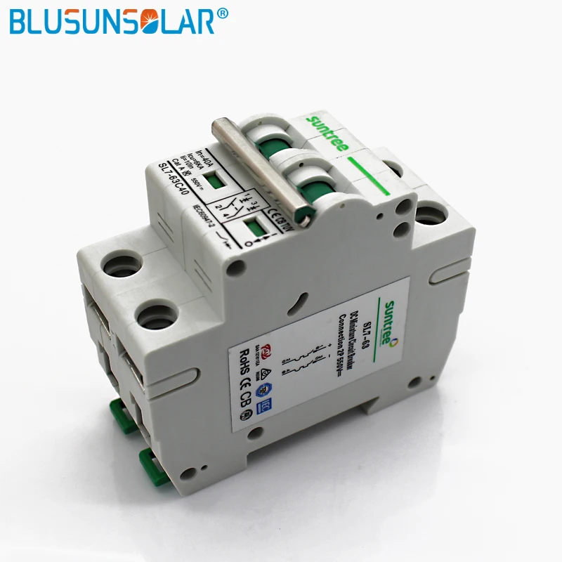 50pec 2pole 25a 32a 40a 50a 63a DC550V MCB DC выключатель солнечной энергии фотоэлектрический (pv)