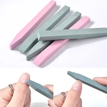 Lime à ongles en pierre Unique, rose et vert, pour enlever les cuticules, bâton à récurer, tige de meulage, tampon, outils de manucure, Nail Art, 1 pièces