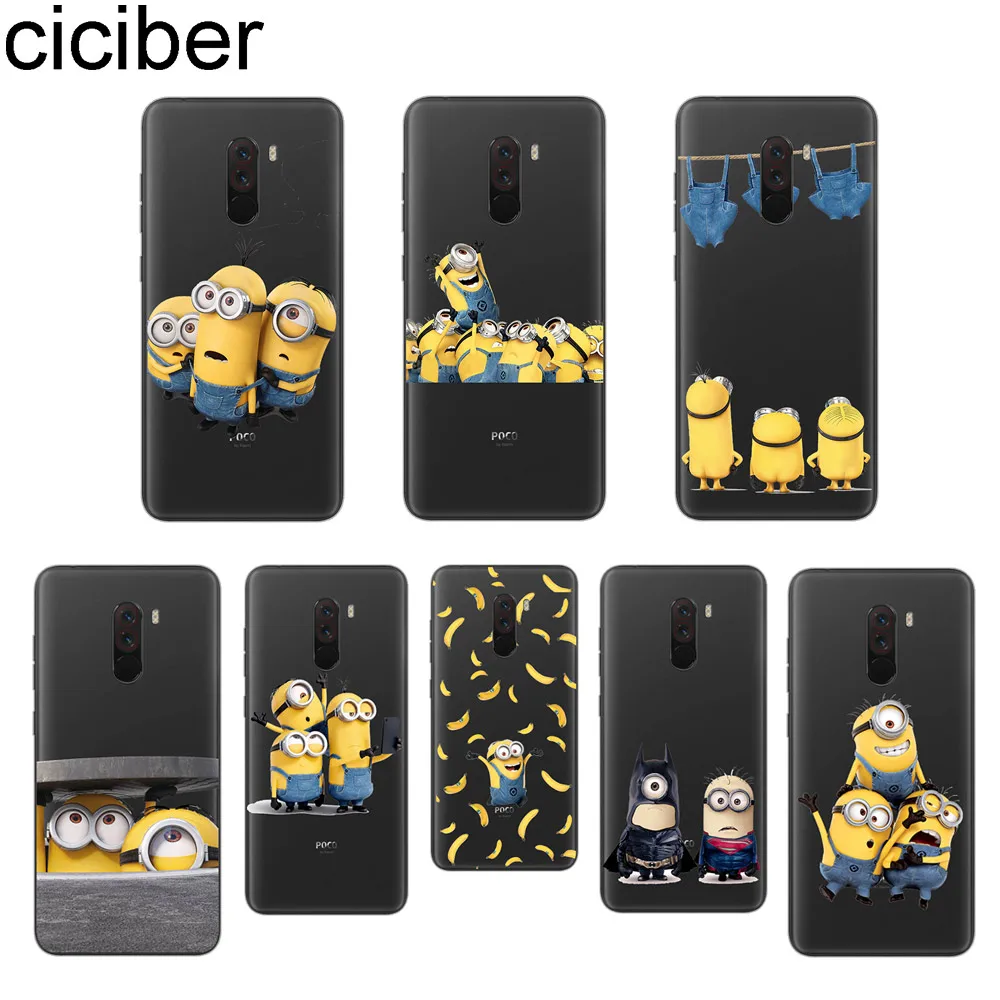 

ciciber Minion For Xiaomi A1 A2 8 6 5 X 5C 5S Plus Lite SE Poco Phone F1 Cover Clear Soft TPU for MIX MAX 3 2 1 S Pro Phone Case
