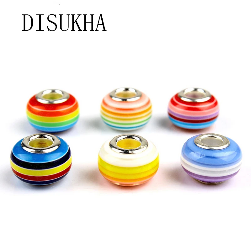 10 шт. модные красочные стеклянные бусины подходят для рулона змеиная цепочка