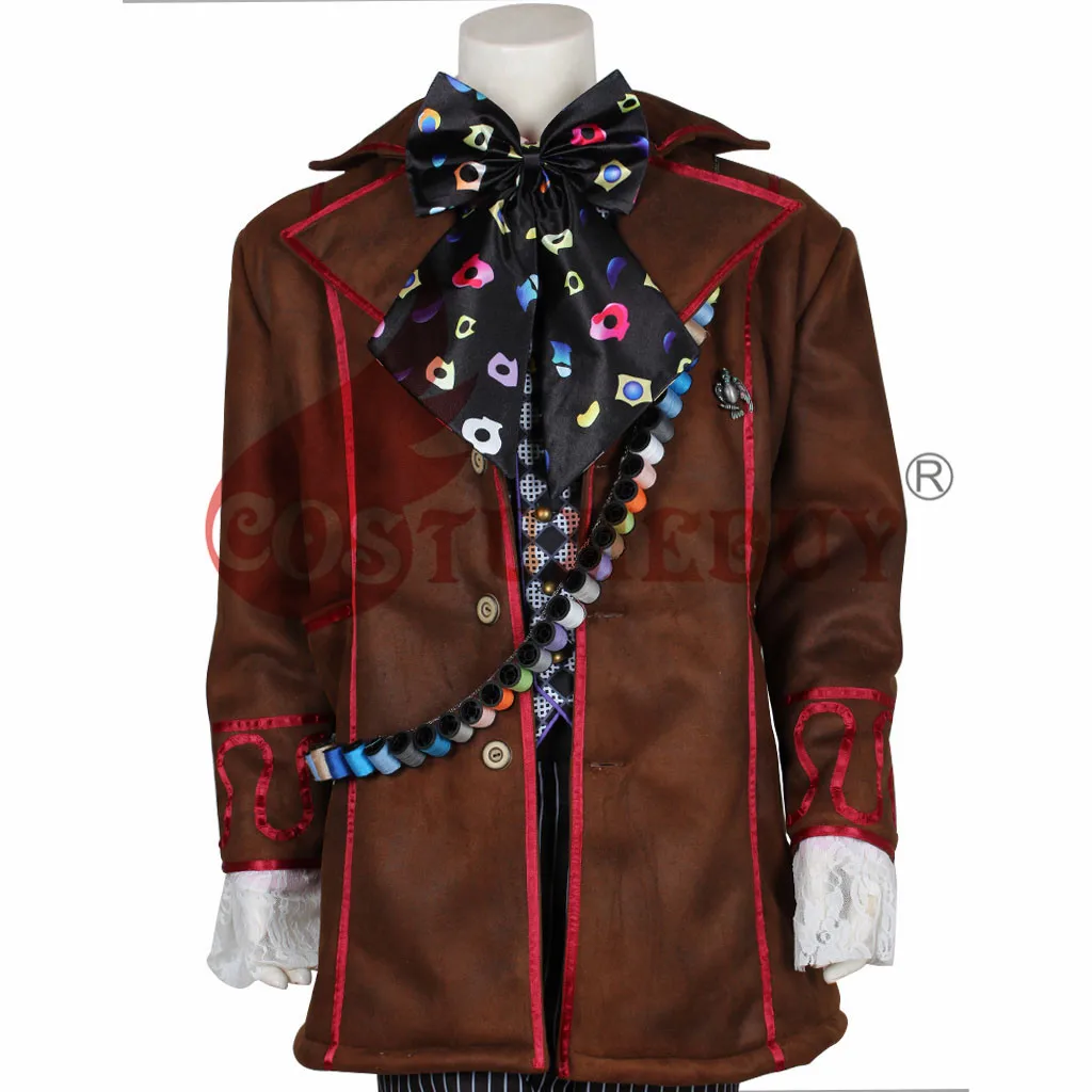 Costumebuy индивидуальный заказ Алиса в стране чудес Mad Hatter Косплей Костюм для взрослых мужчин вечерние костюмы на Хэллоуин