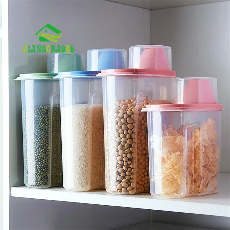 1 шт. JiangChaoBo пластиковые герметичные банки кухонные коробки для хранения цельного зерна пищевые банки резервуары для хранения