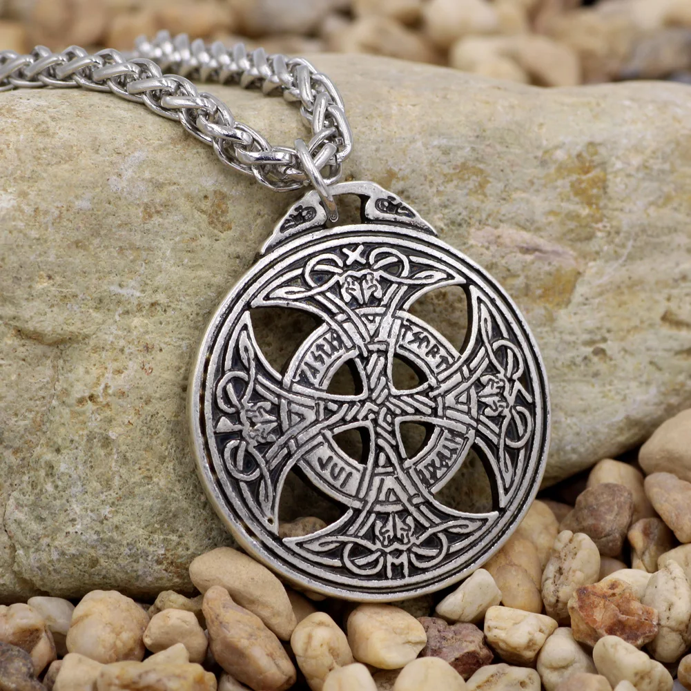 

youe shone Vinkings RUNE Pendant Large Celttic Knot Love Pendant Viking Norse Rune Pendant Wiccan Pagan Asatru Jewelry