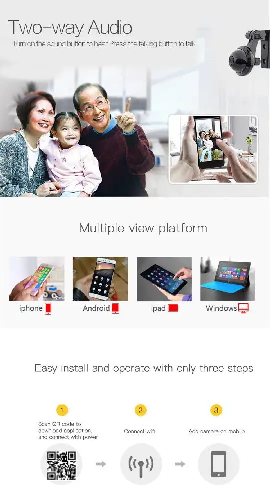 Мини-камера, беспроводная, 1080 p, wifi, инфракрасная, ночное видение, IP камера, двухсторонняя, голосовое обнаружение движения, маленькая, портативная, няня, камера r15