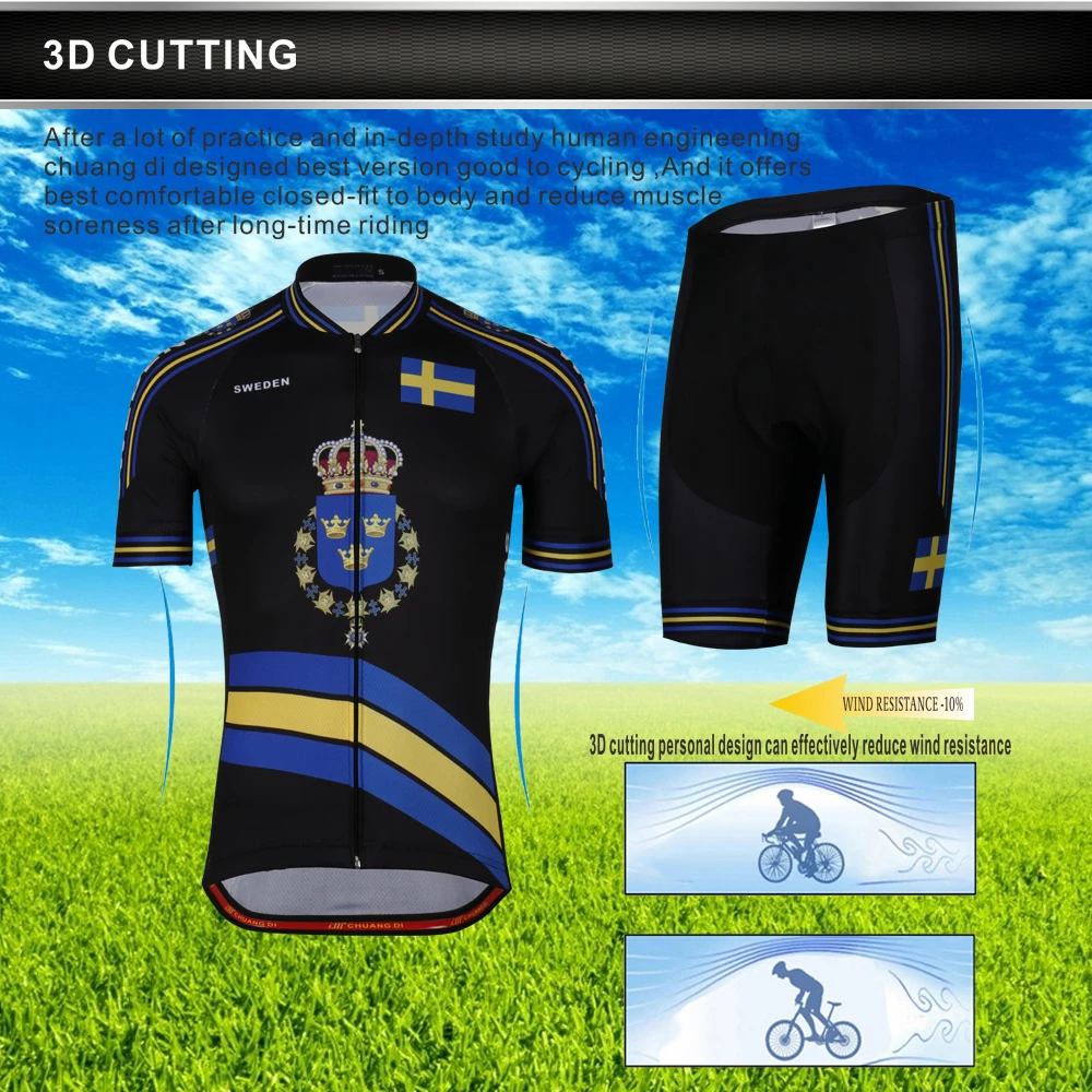 Джерси для велоспорта, рубашка для велосипеда, Национальный флаг Швеции, инопланетянин, черная одежда для велоспорта, нагрудник, шорты