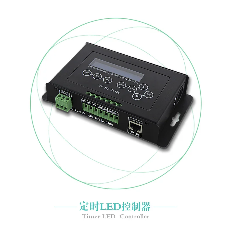 

BC-322-6A DC12V-36V Timer LED Dimmer Aquarium Controller Led Light DMX 512 input Programmable XLR-3 ,RJ45 with LCD display