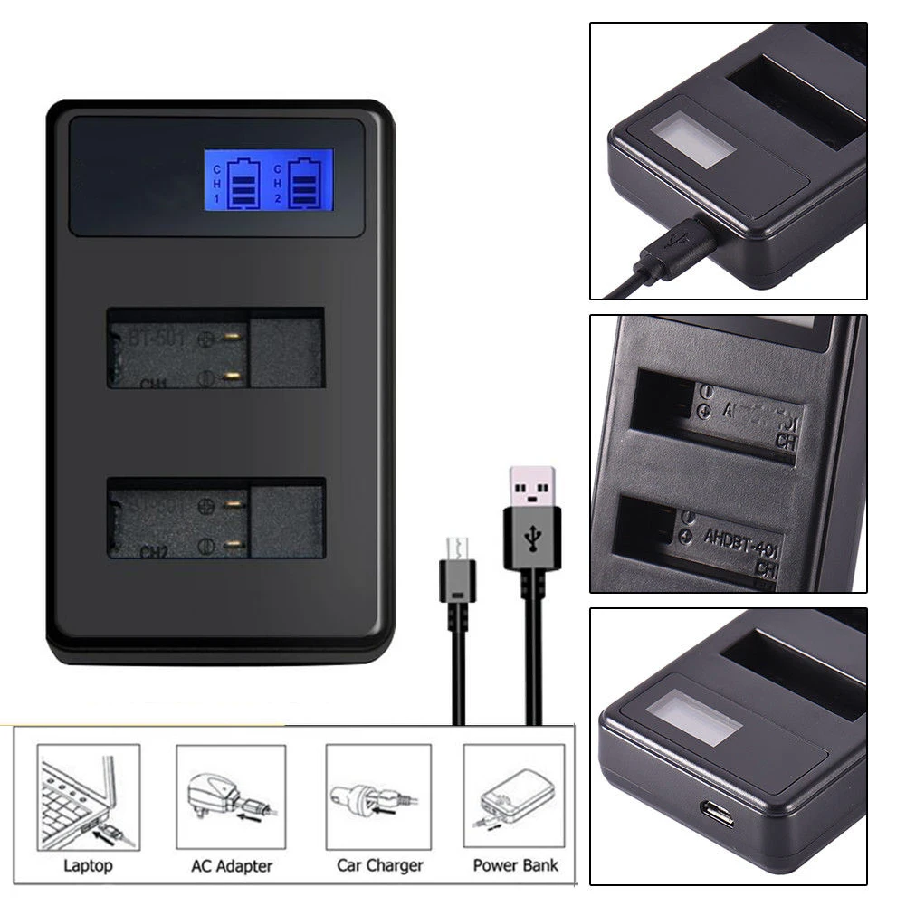 

Dual LCD Display USB Battery Dock Charger Charging Cradle for Canon NB-6L NB-12L NB-13L LP-E6 LP-E8 LP-E10 LP-E12 LP-E17