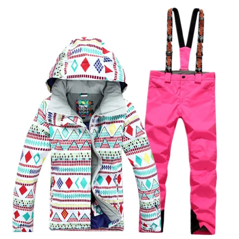 Authentic new Gsou snow ski suit, women's suit, ski suit, windproof, waterproof and warm