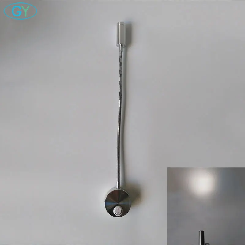 Современные светодиодные шланг гибкий настенный светильник 1 Вт 3 Вт 5 Вт зеркало в ванной светло-серебристый прикроватной тумбочке чтение Исследование бра Светодиодный светильник лампы