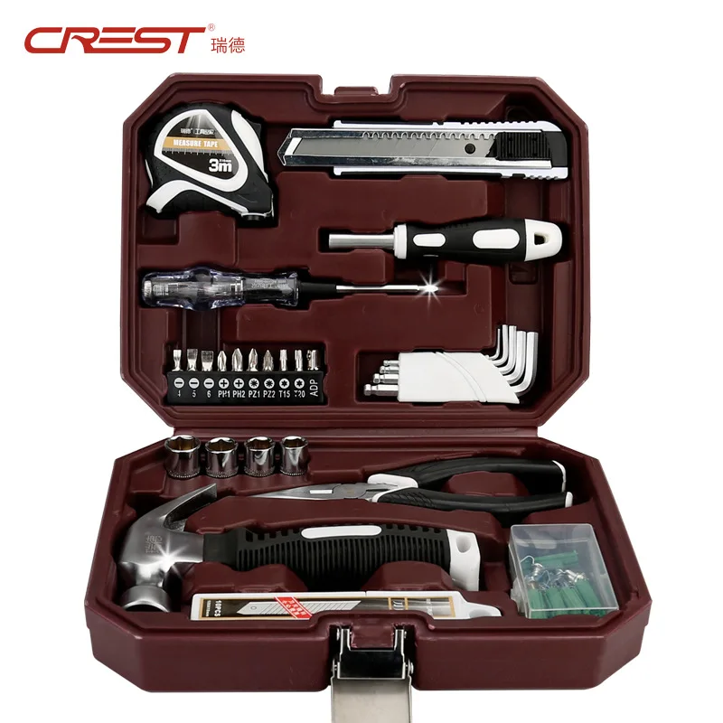 

CREST 105066 Hardware Tool Set Household Manual Combination Tool Set Maintenance Gift Toolbox
