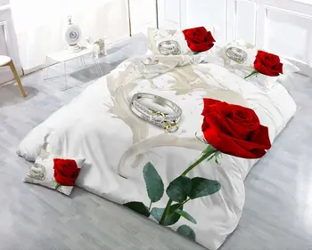 

3D Cat Bedding Set Colorful Peony Rose Flower Cotton Duvet Cover Flat Sheet Bedclothes King Size High Quality Home Decoration