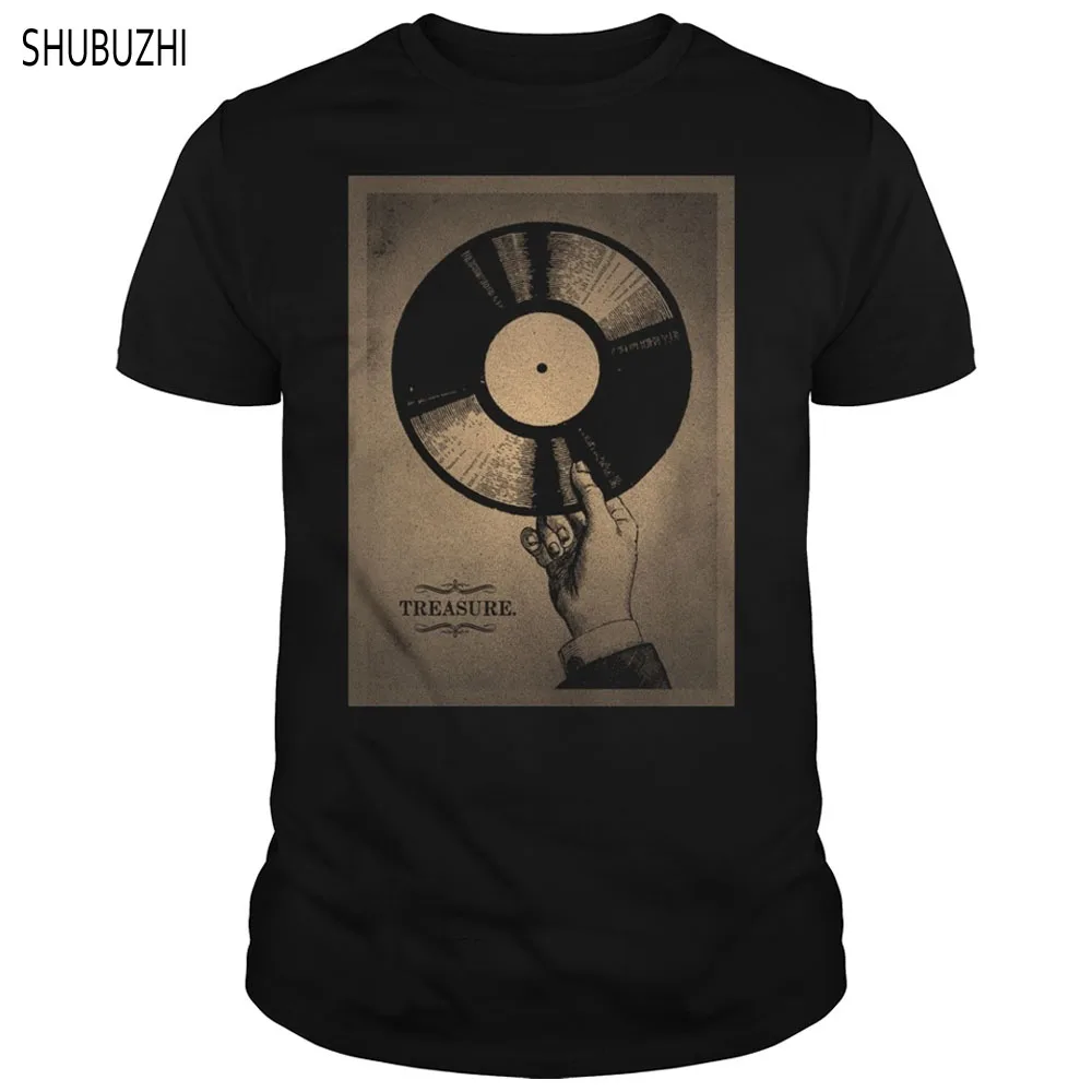 

men summer tee-shirt brand top tees Funny Men t shirt Poster Disc Vinyl Retro cool T-Shirt euro size cotton tshirt