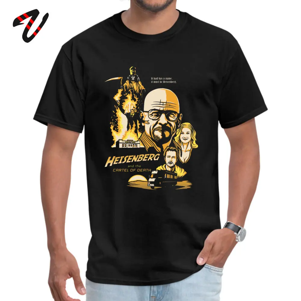 2019 Hot Sale Printed On Simple Style T Shirt O Neck 100% Cotton Men's Tops & Tees Short Sleeve Summer Fall Simple Style Tshirts Heisenberg and the Cartel of Death 2354 black