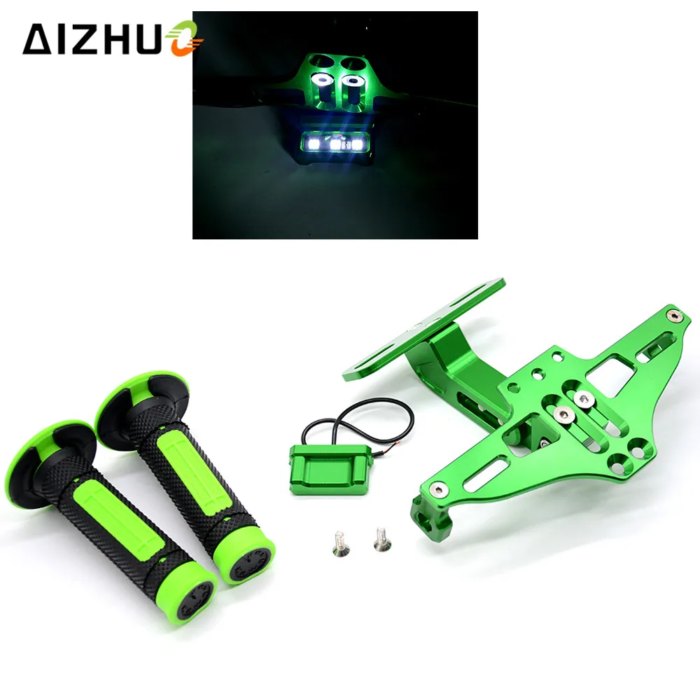 Motorcycle Rear License Plate Mount Holder & Handle Bar Grips For KAWASAKI Z800 Z 800 Z750 Z 750 2013 2014 2015 2016 2017