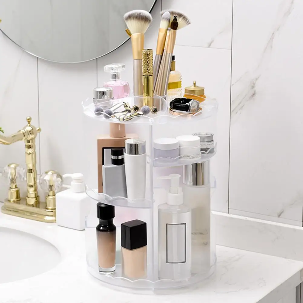 

360 Degree Rotating Makeup Organizer Holder Rack Jewelry Cosmetic Storage Boxes