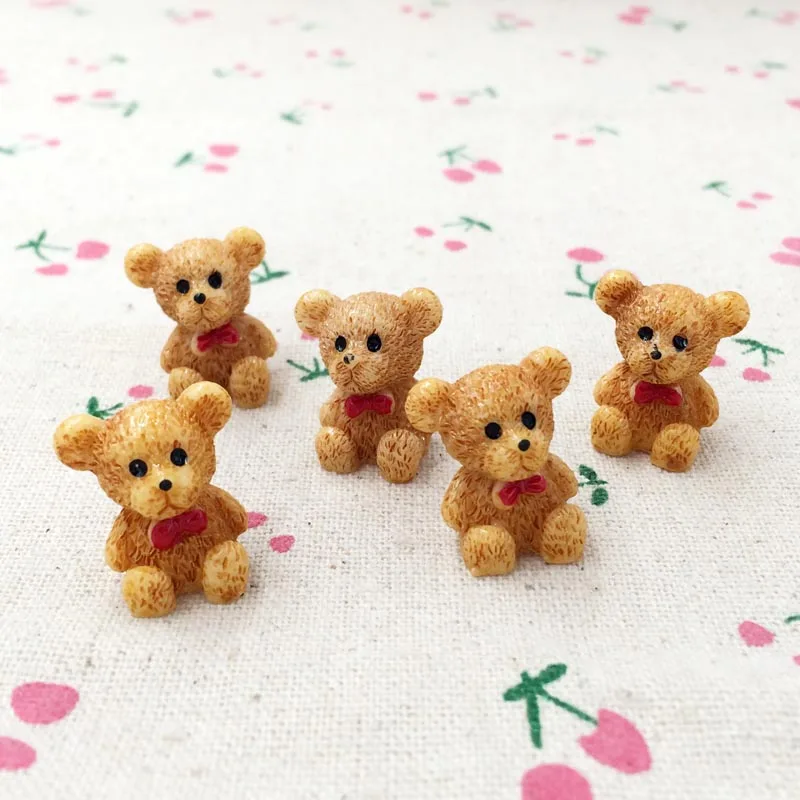 

10 Pieces 3D Resin Bear Mini Fairy Garden Miniatures Terrarium Figurines Decoration DIY Craft Accessories Ornaments 17*20mm