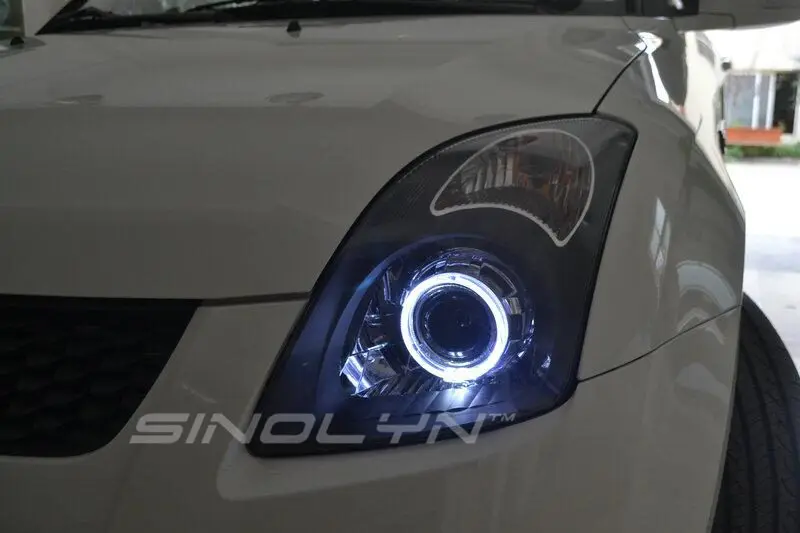 SINOLYN 3,0 Pro HID Биксеноновые линзы фары для автомобиля проектор Объектив COB светодиодный ангельские глазки Halo DRL налобный фонарь модифицированный DIY автомобиль-Стайлинг