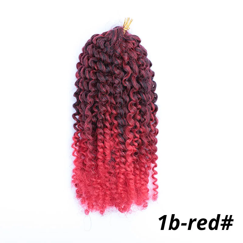 AISI BEAUTY, 8 Дюймов, 30 г/шт., косички Marley, Омбре, вязанные крючком косички, волосы, синтетические косички, наращивание волос для женщин, фиолетовый, черный - Цвет: 1B-Red