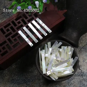 

50pcs/lot 3.5x25mm Natural White Rectangle Mother of Pearl shell for DIY Jewelry Rectangle MOP Pearl shell For Earrings