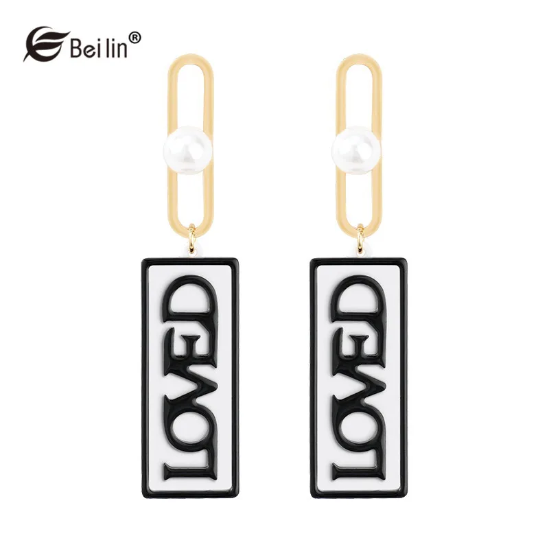 

2018 New Arrival Design Acetate Square Shape Drop Earrings Lovely Simulated Dangle Earrings For Women Girls Fashion Jewelry