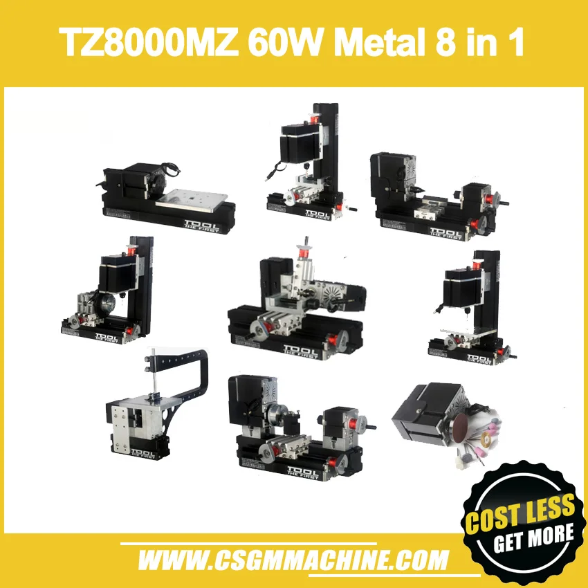 

TZ8000MZG 60W Metal 8 in 1 Mini lathe with Bow Arm/60W,20000rpm Mini Bow-arm 8in1 Powerful Metal lathe Machine