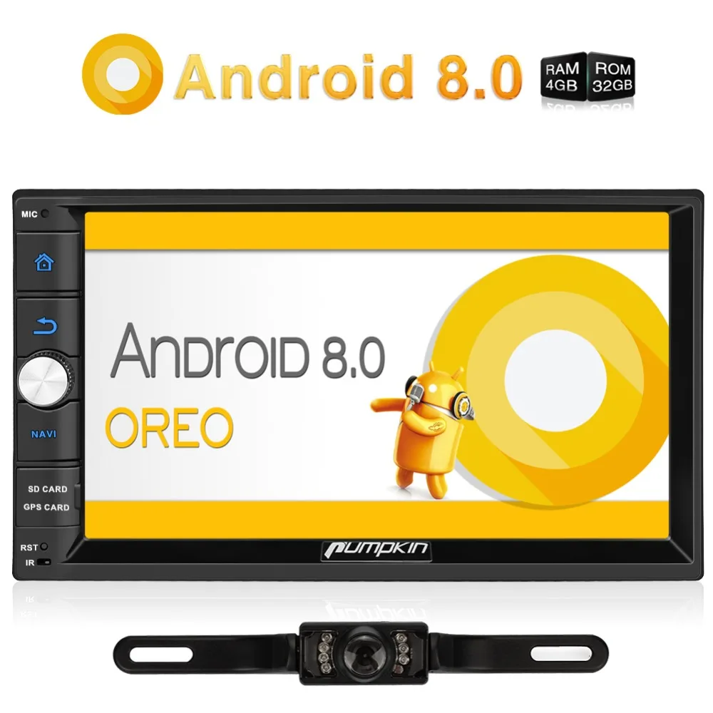 

Pumpkin Octa Core RAM 4G ROM 32G 2 Din Android 8.0 Universal Car Stereo GPS Navigation Wifi Fast Boot Radio Audio Player NO DVD
