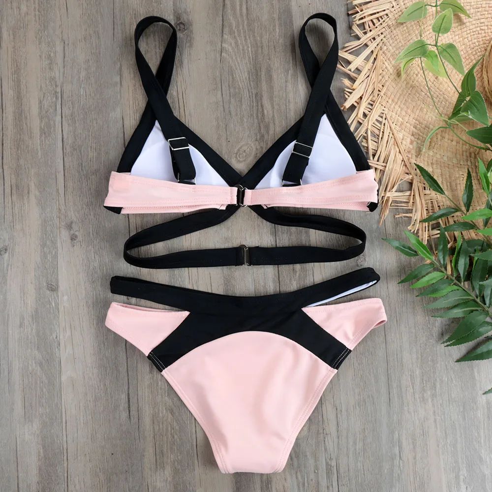 Summer Pink Plus Size Bikini Set Swimwear Women Push Up Bikinis 2018 Bathing Suit Sexy Cut Out Beach Wear Cross Swimsuit Biquin Summer Pink Plus Size Bikini Set Swimwear Women Push Up Bikinis 2018 Bathing Suit Sexy Cut Out Beach Wear Cross Swimsuit Biquin