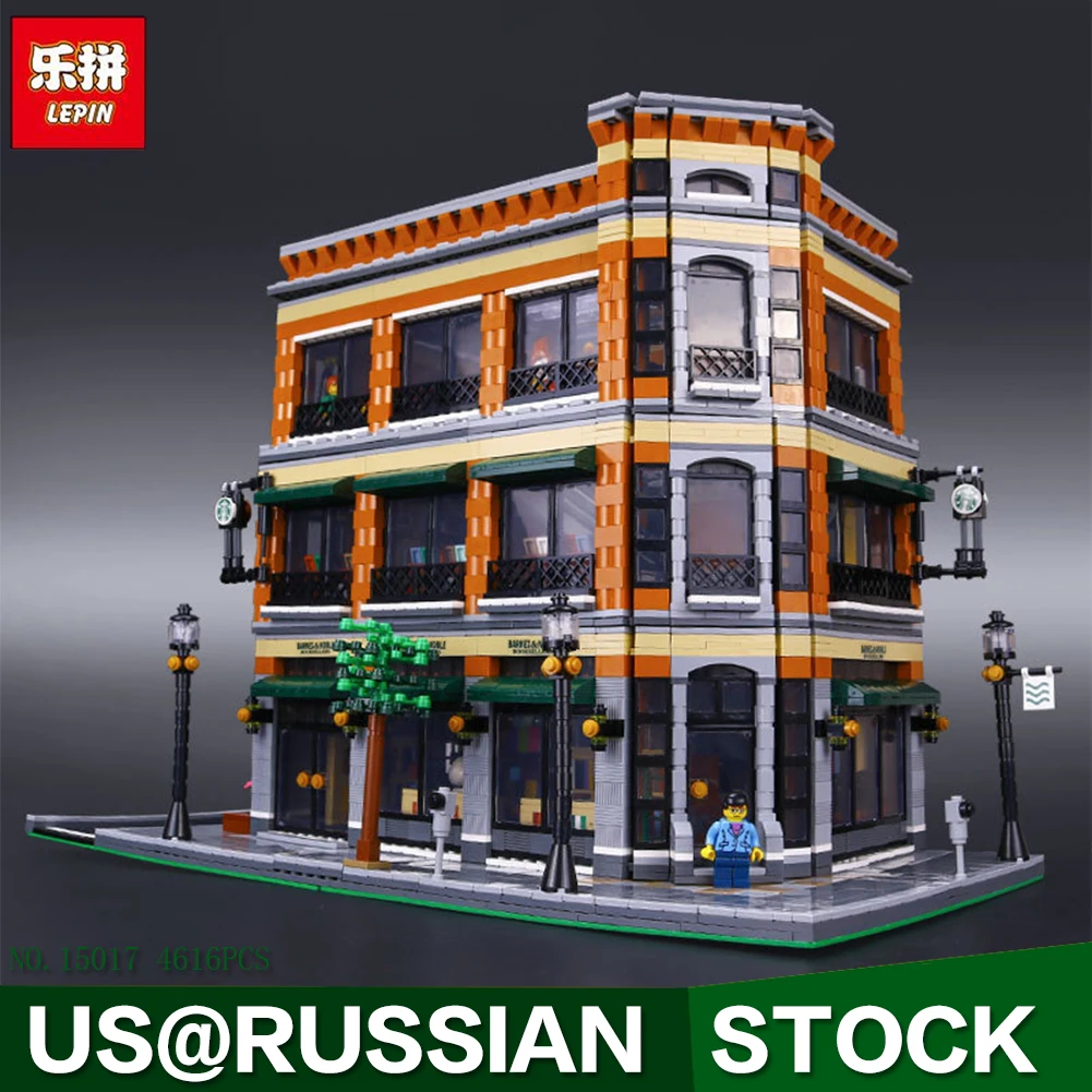 

LEPIN 15017 4616Pcs Creator Starbucks Bookstore Cafe Model Building Kits Blocks Bricks Toys Gift