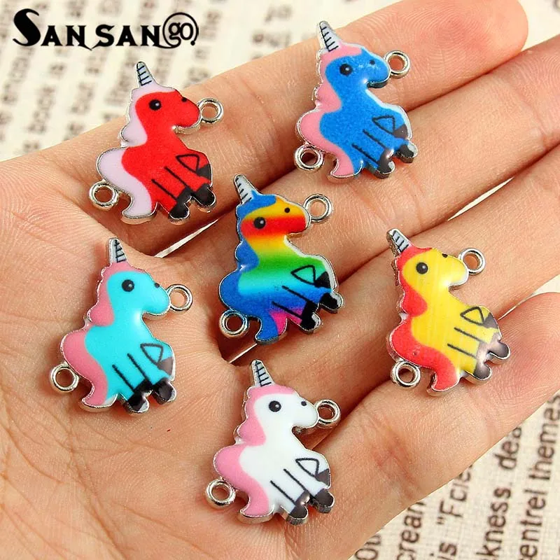 

Mixed Black Hoof Unicorn Connector Pendant For Earrings Bracelet Necklace Connection DIY Jewelry Marking Cartoon Accessory10pcs