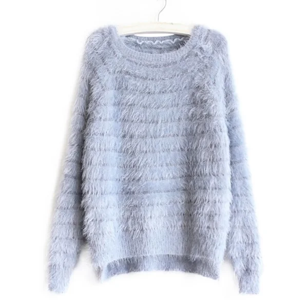 Meetcute осень модный кашемировый свитер для беременных Для женщин популярные Дизайн Асимметричная свитер Пуловеры для женщин - Цвет: Синий