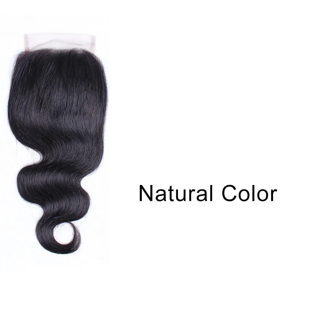 MOGUL цвет волос 8 пепельный блонд темно-коричневый Remy человеческие волосы закрытие перуанская объемная волна ручная завязанная 4*4 закрытие шнурка средняя часть - Цвет волос: Естественный цвет