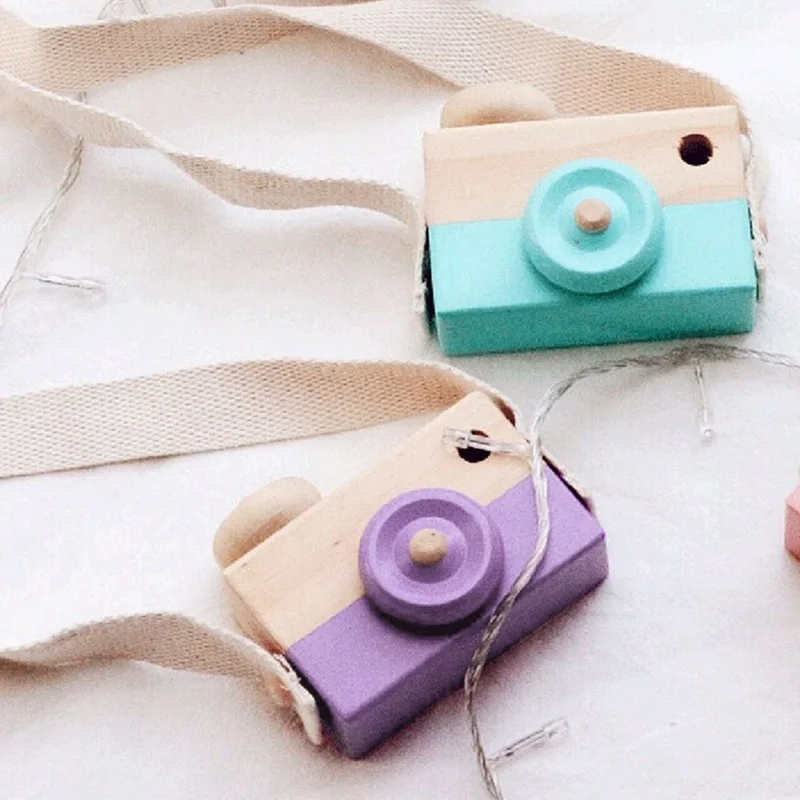 Cute Funny Wooden Camera Baby Kids Hanging Camera Photography Prop