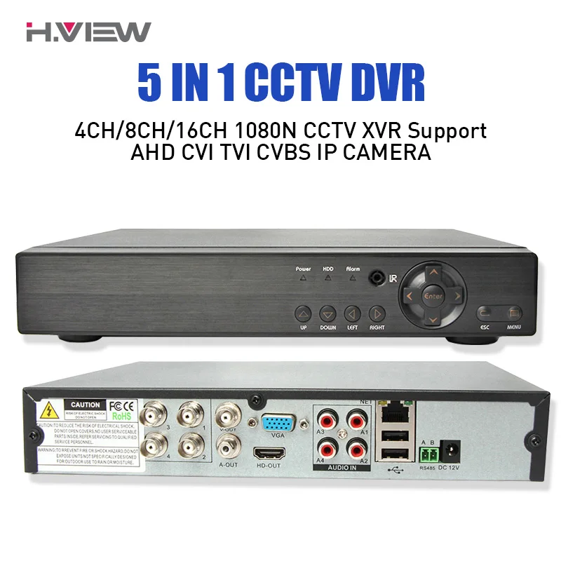  5 IN 1 AHD CVI TVI 4Ch 8Ch 16Ch NVR 1080N Security CCTV DVR NVR XVR Hybrid Video Digital Recorder 1080P Onvif Max 4TB View  