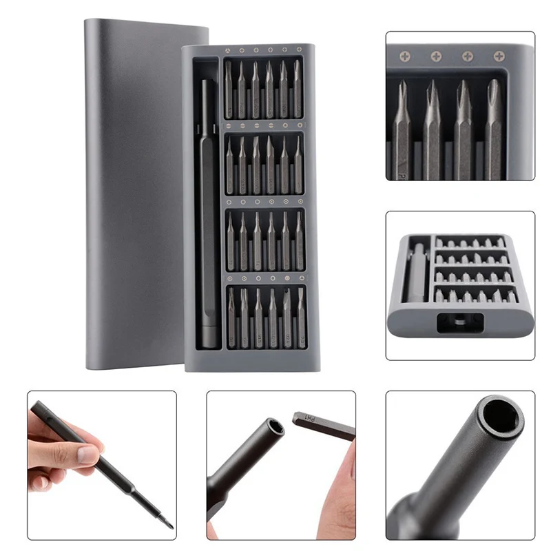 

24Pcs Multi-Tool Magnetic Screwdriver Set Repair Kit with Alloy Case Tools MDJ998