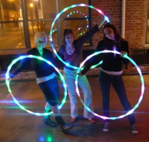 Sport Hoops loose weight materiel sport fitness hoop equipment yoga Circle 90CM 7Color aro LED Flashing Sport body building Hula