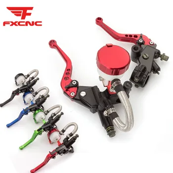 

7/8" 22mm Universal Adjust Motorcycle Brake Clutch Levers Master Cylinder Hydraulic Reservoir Set Accessories For 125cc - 300cc